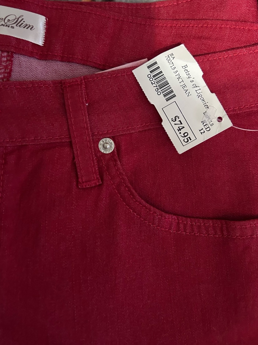 True Slim Fit Women’s Jeans - Raspberry Red